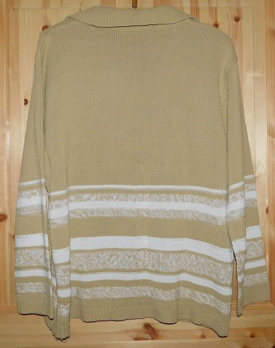 Gr.XXL (Gr.46) Pullover Polokragen beige weiß - Kaufhof