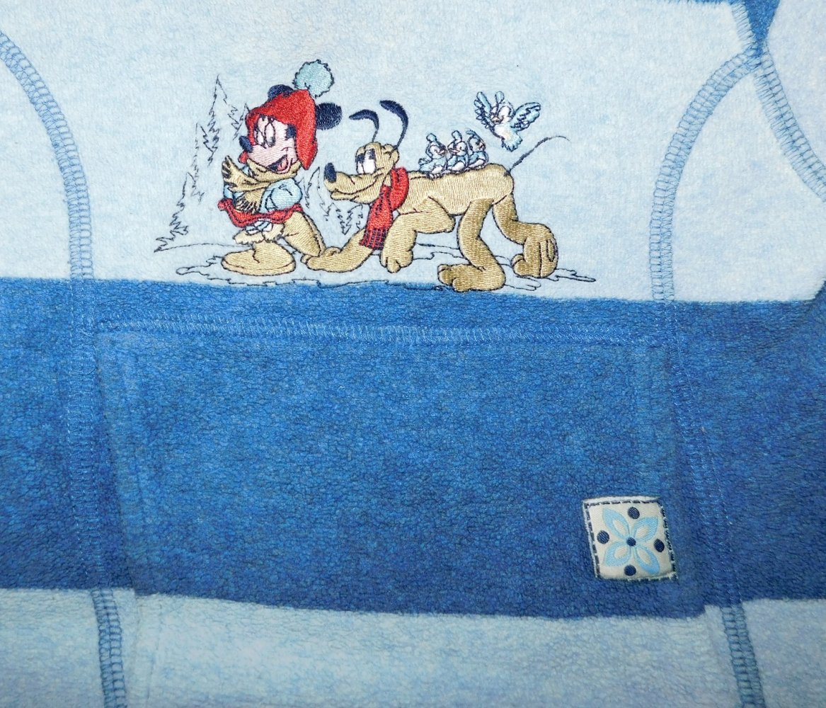 Gr.86-92 Hoodie Fleece blau gestreift Mickey Goofy - C&A