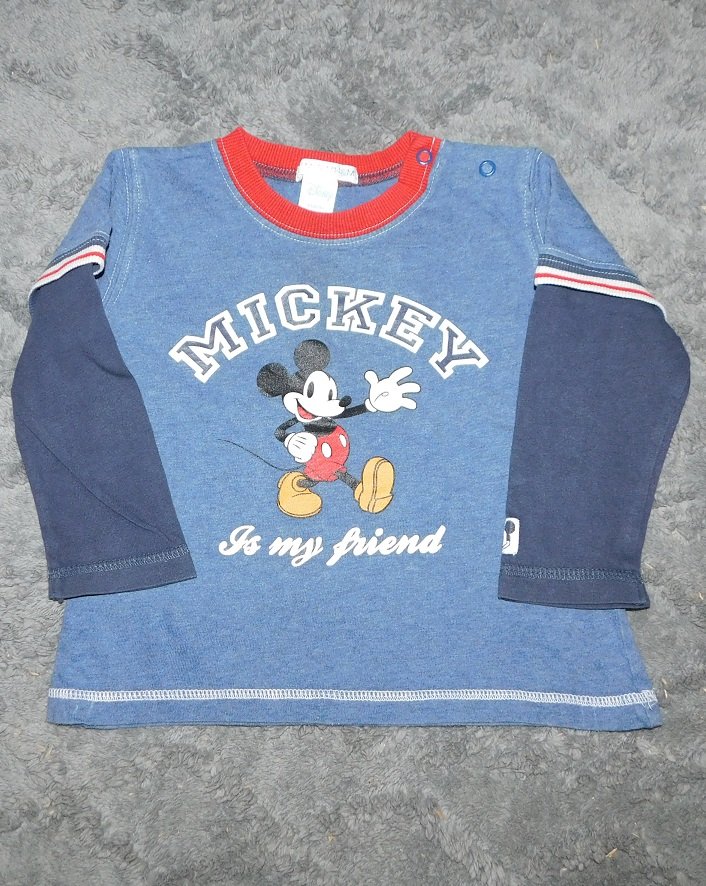Gr.80 Shirt langarm blau Mickey Mouse