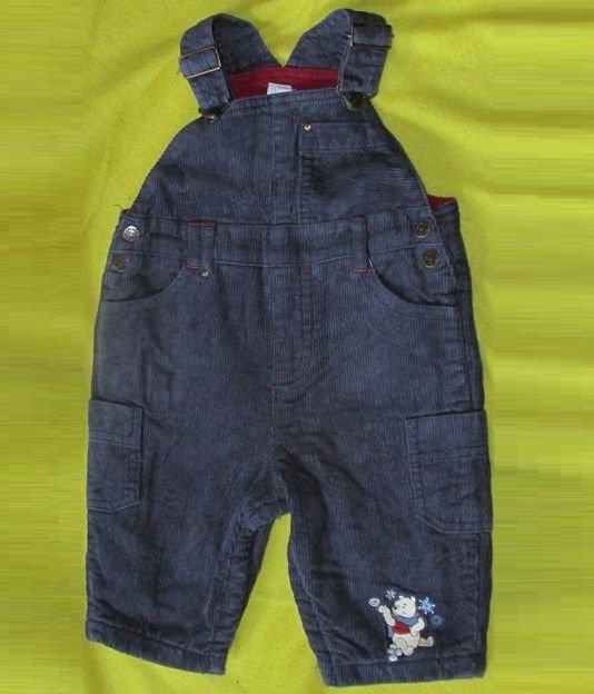 Gr.68 Kord-Latzhose Thermohose dunkelblau Winnie Pooh