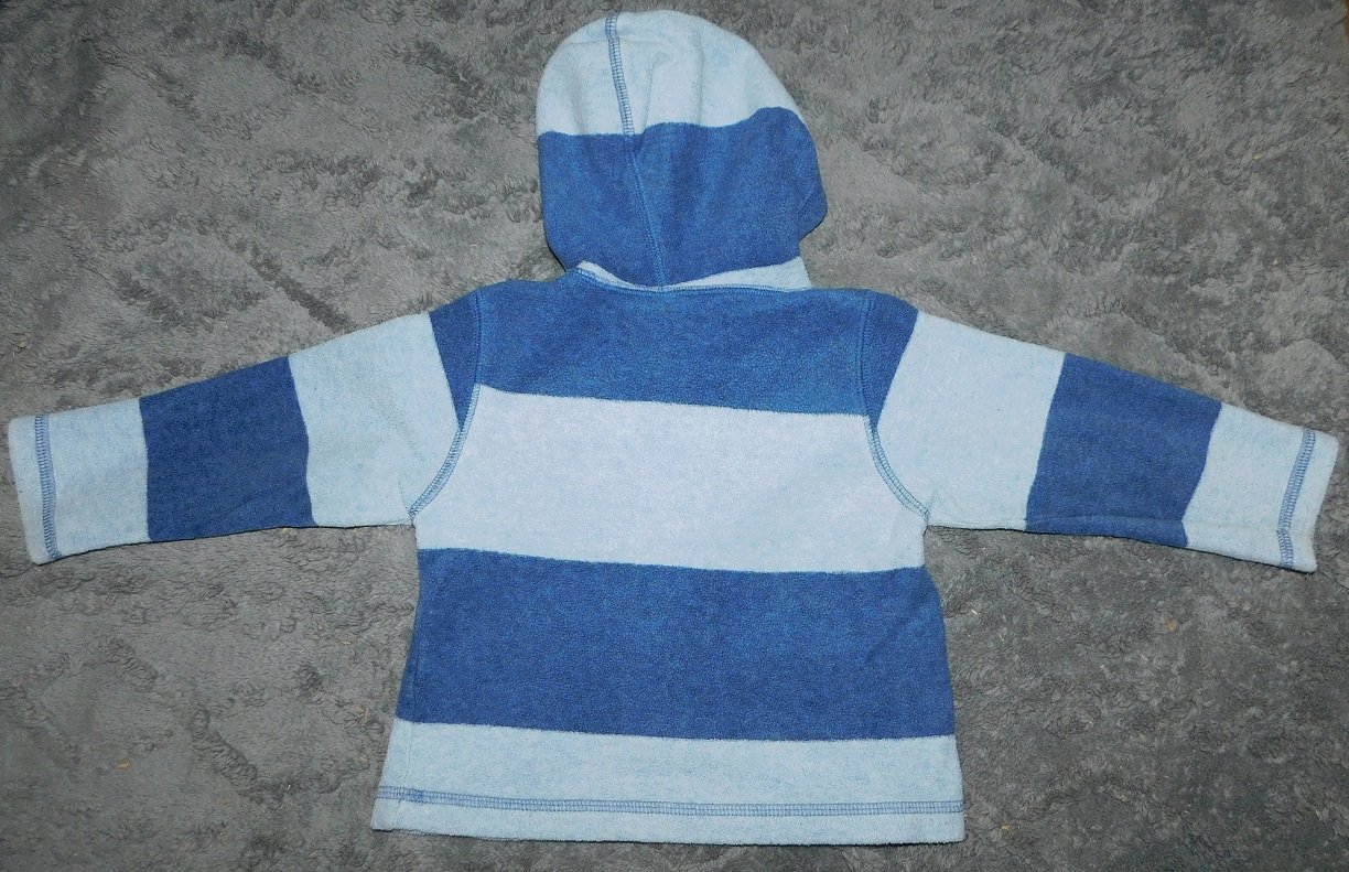 Gr.86-92 Hoodie Fleece blau gestreift Mickey Goofy - C&A