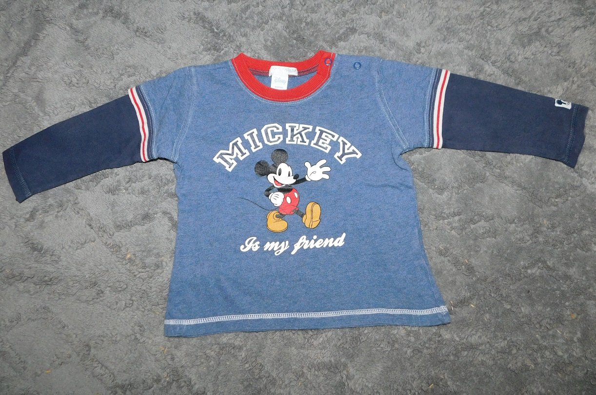 Gr.80 Shirt langarm blau Mickey Mouse