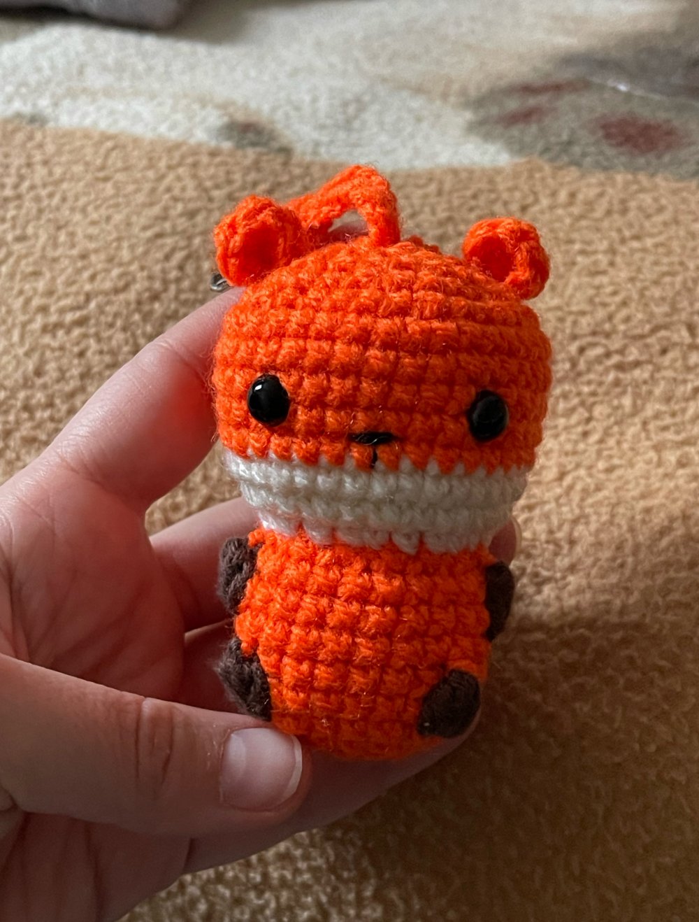 Häkeln Fuchs-Schlüsselanhänger