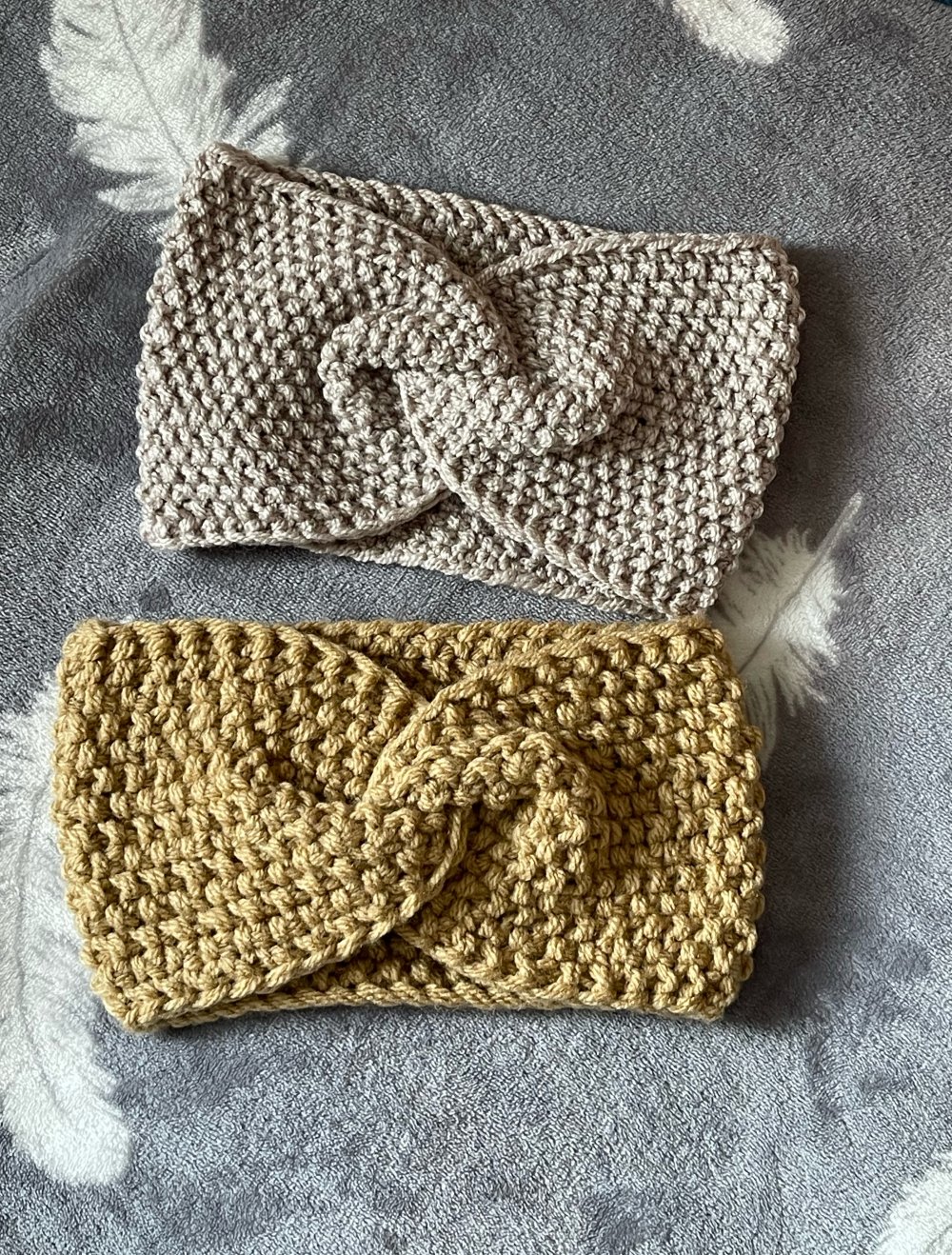 Stirnband für Erwachsene, beige und hellbraun