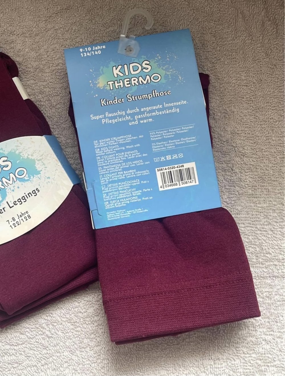 Kinder Strumpfhose,Kids thermo 128/128,134/140 Burgund