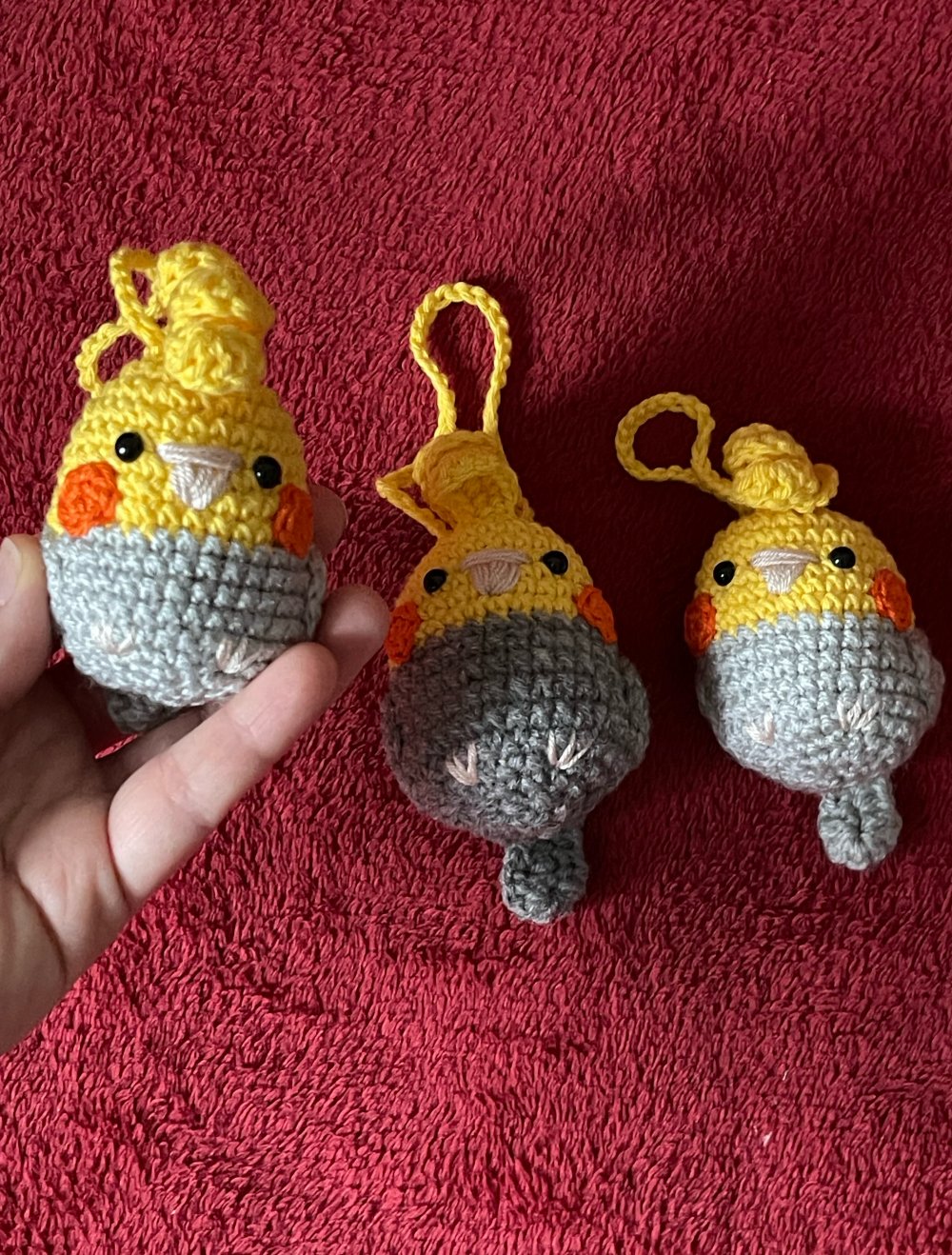 Gehäkelter Nymphensittich - Schlüsselanhänger