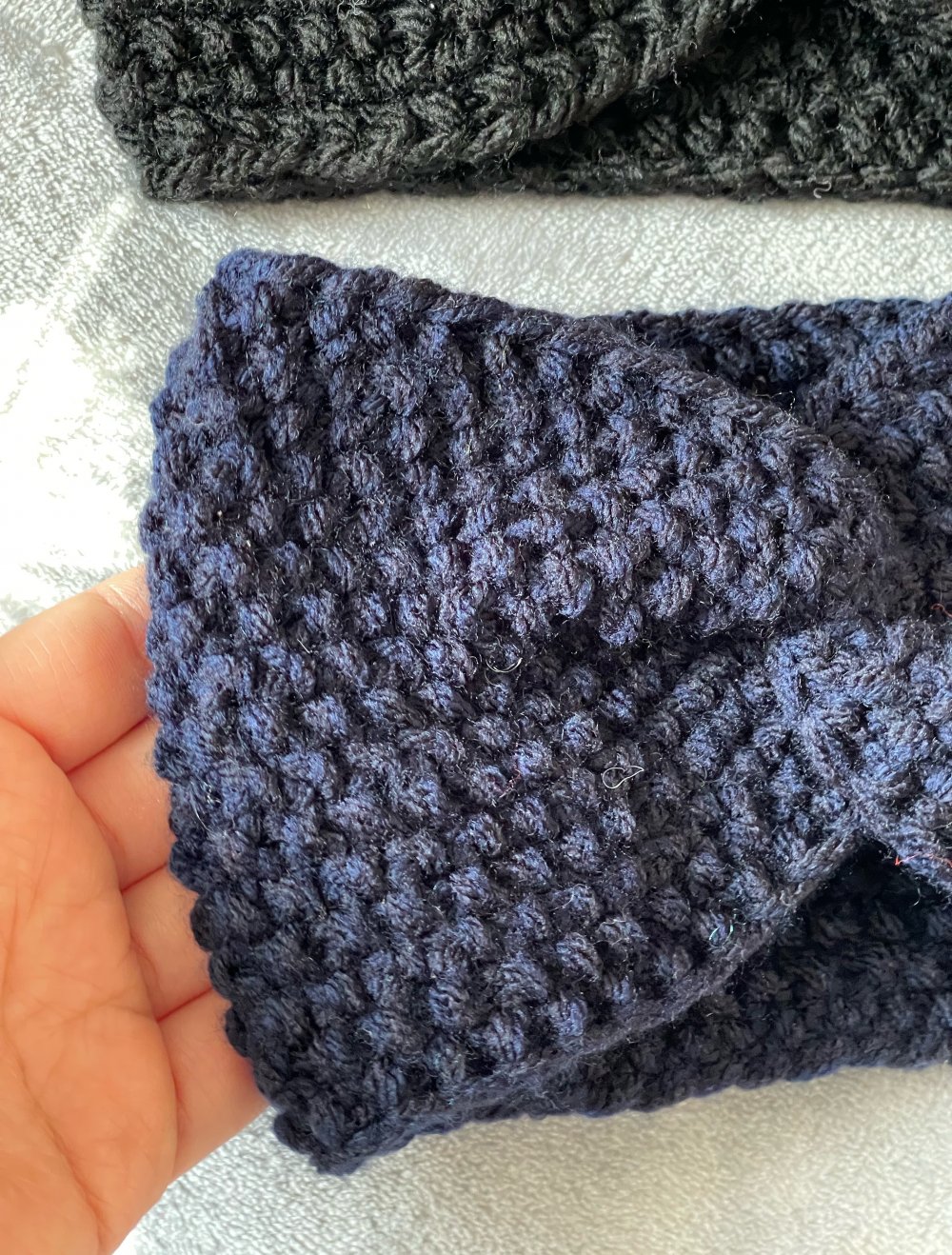 Stirnband für Erwachsene, schwarz und dunkelblau