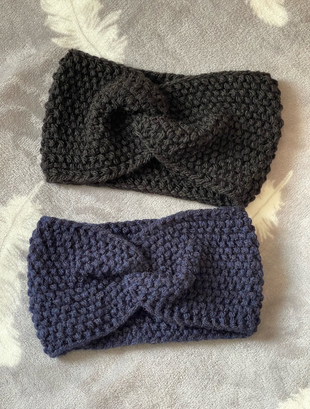 Stirnband für Erwachsene, schwarz und dunkelblau