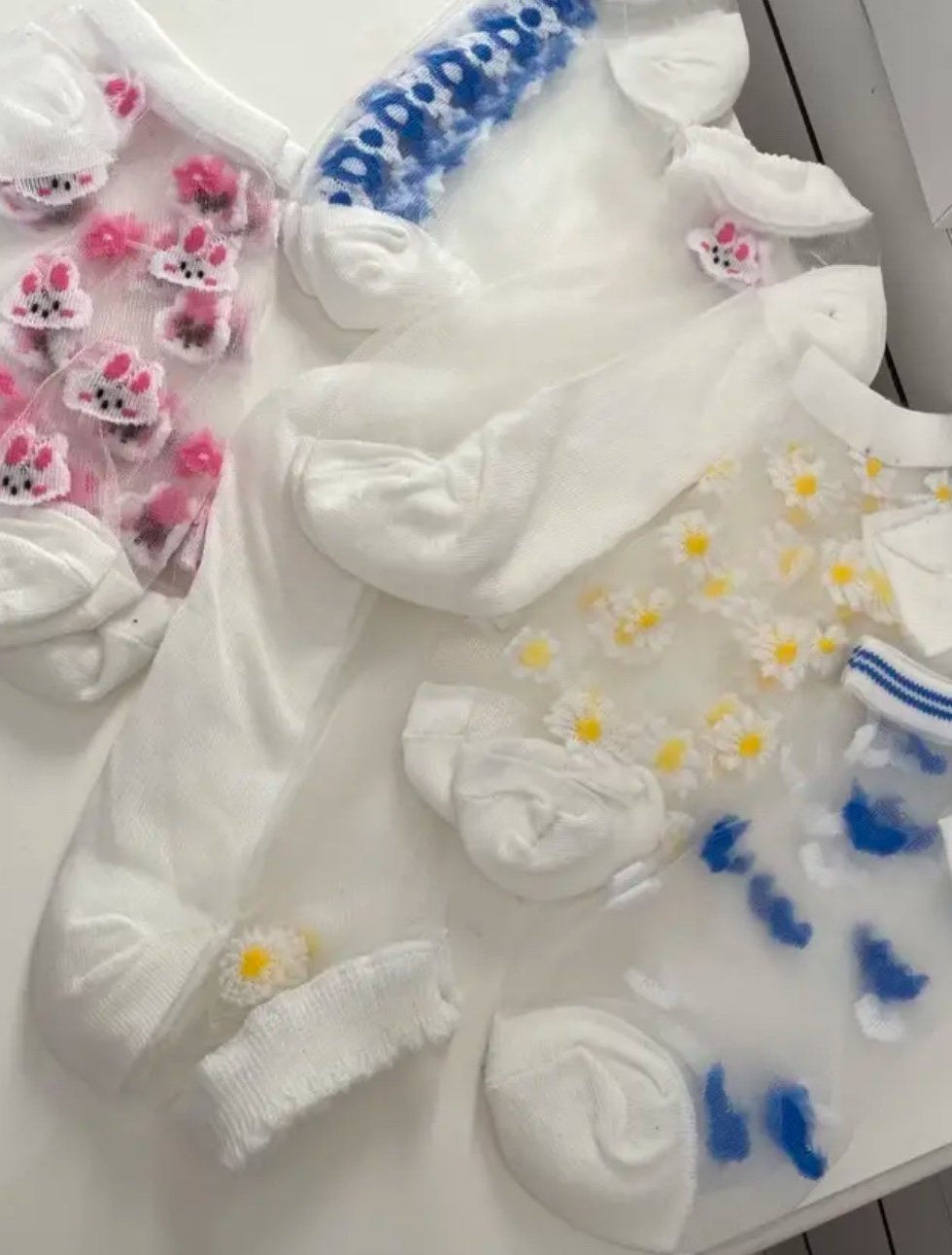 ♥️6x supersüße durchsichtige frische Kurzsocken♥️ *NEU