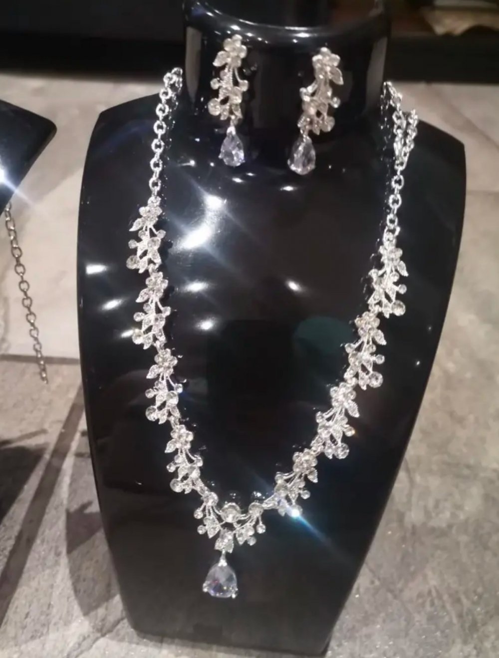 Brautschmuck Hochzeitskette|Halskette+Ohrringe❤️Glanz *NEU