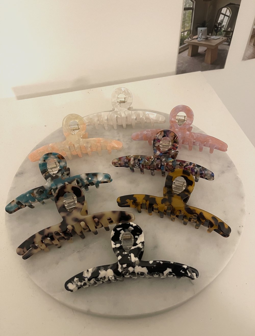 Haarklammern Haarspangen Klemmen Marmoroptik Leopardenmuster Leomuster Neu unbenutzt