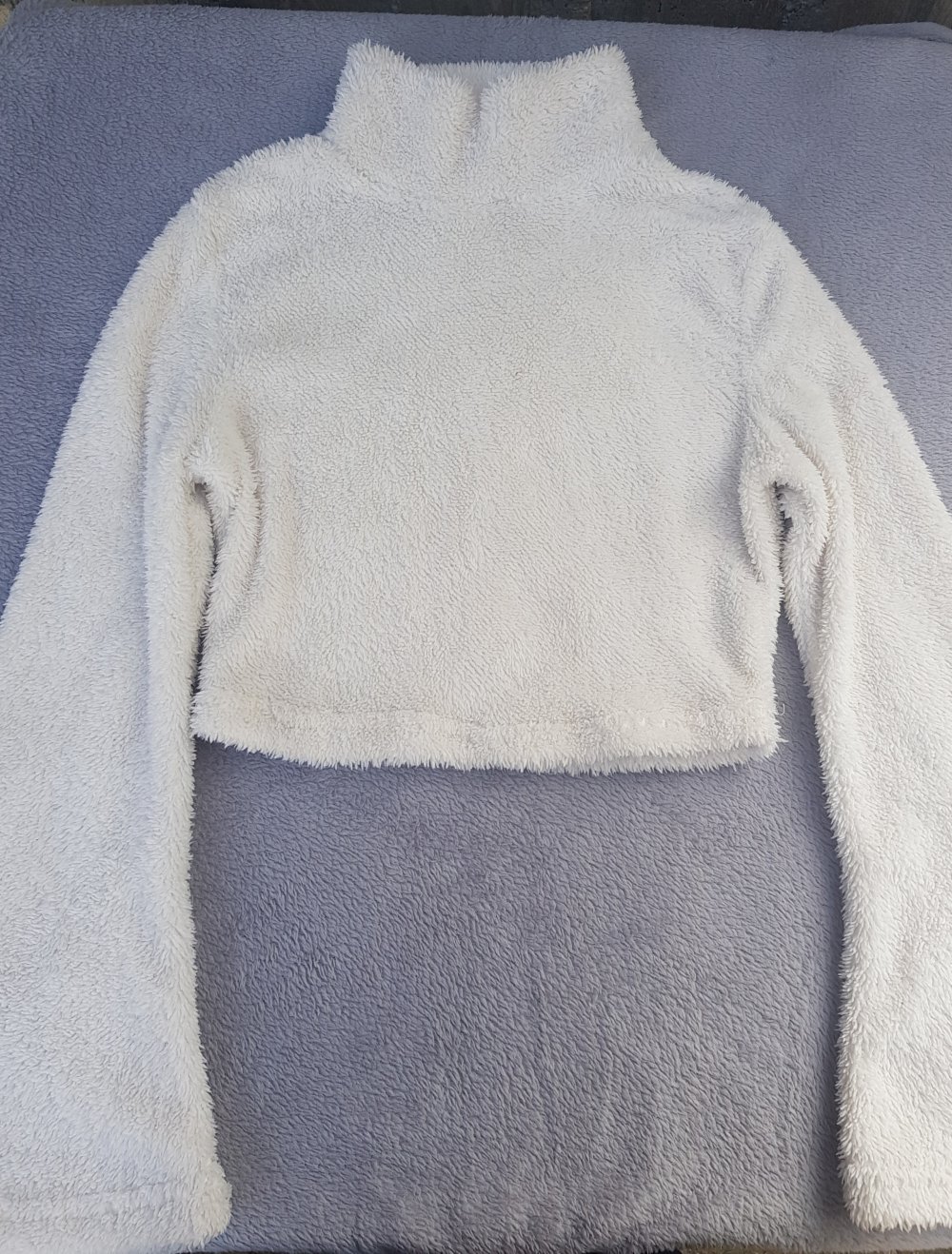 Rollkragenpulli Weiß Damen Pulli Kuschelpulli Puffärmel Rollkragenpullover