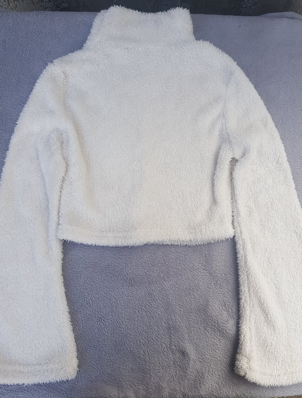 Rollkragenpulli Weiß Damen Pulli Kuschelpulli Puffärmel Rollkragenpullover