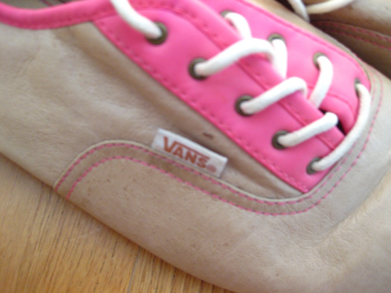 Vans Sommer Sneaker Leder hellbraun pink UK6,5 EU40 US9