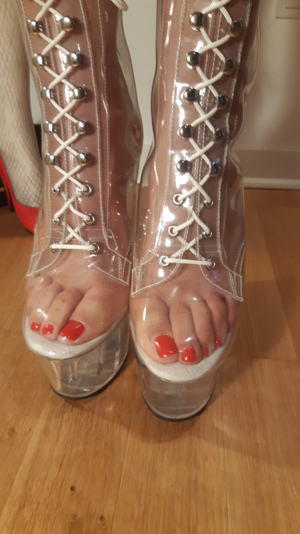 Pleaser ADORE-1020 transparent High Heel Plateau Stiefel Stripper clear 40