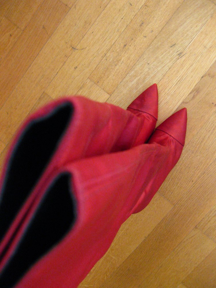 Zara Woman Blogger Satin Overknees High Heel Stiefel OTK bordeaux 39