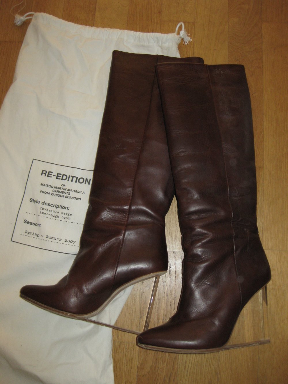 Maison Martin Margiela x H&M braun Keilabsatz Lederstiefel 40
