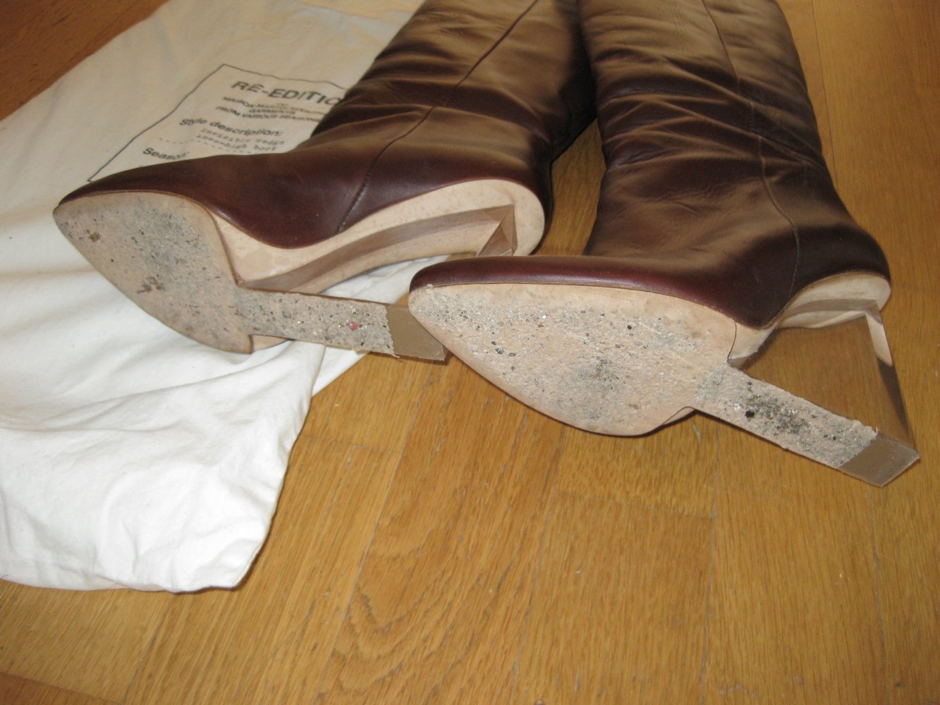 Maison Martin Margiela x H&M braun Keilabsatz Lederstiefel 40