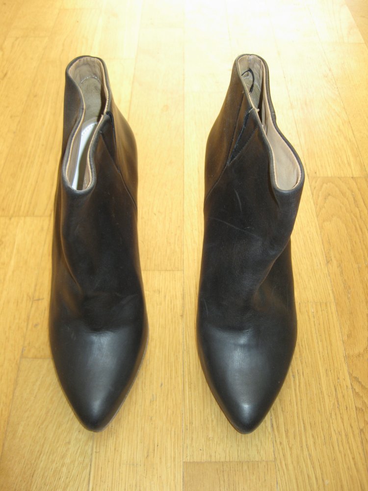 Maison Martin Margiela x H&M schwarz Keilabsatz Lederstiefeletten 40