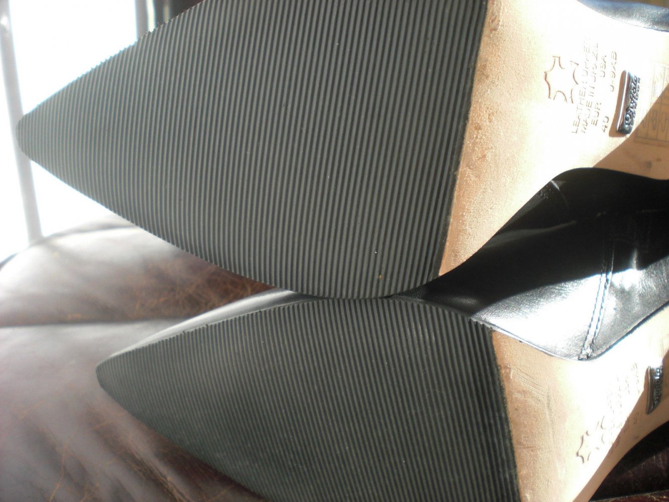 Buffalo Stiefeletten schwarz spitz Stiletto sexy Leder 40