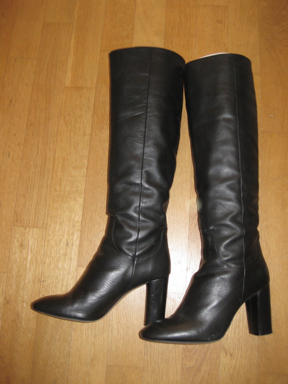 Zara Schlupfstiefel Leder schwarz 40
