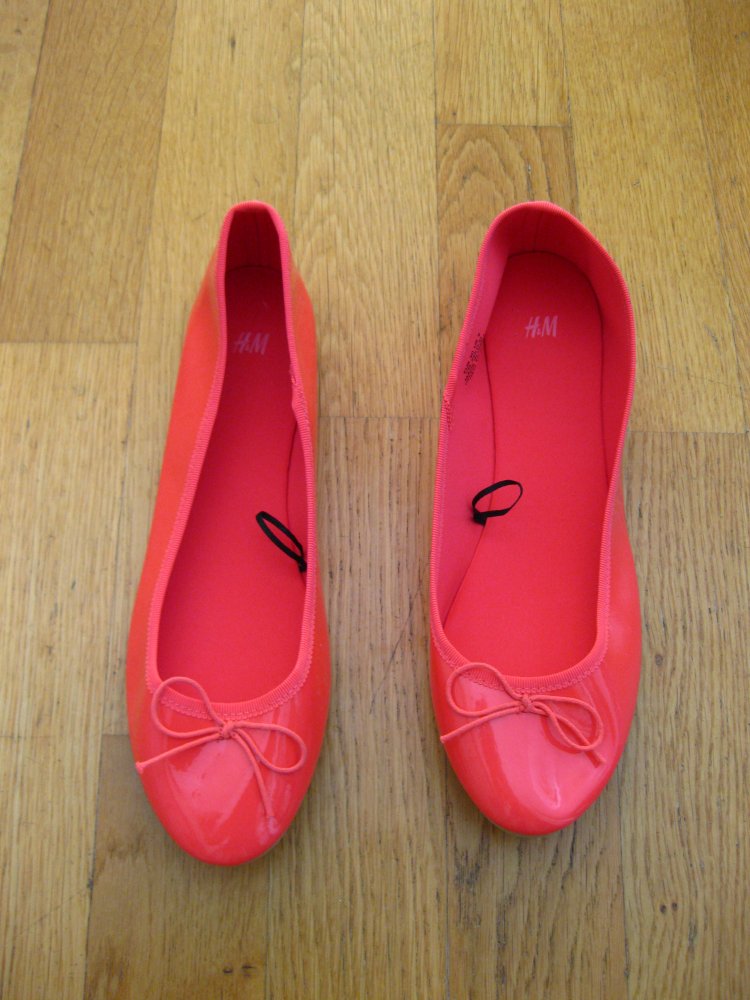 NEU H&M Lack Gummi Pink Ballerinas 40
