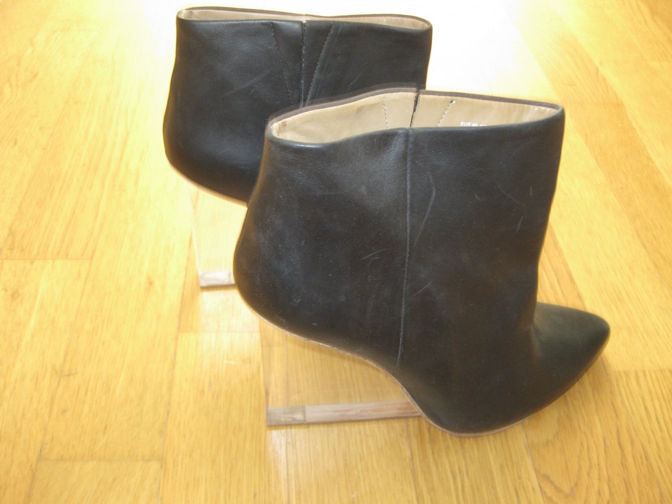Maison Martin Margiela x H&M schwarz Keilabsatz Lederstiefeletten 40