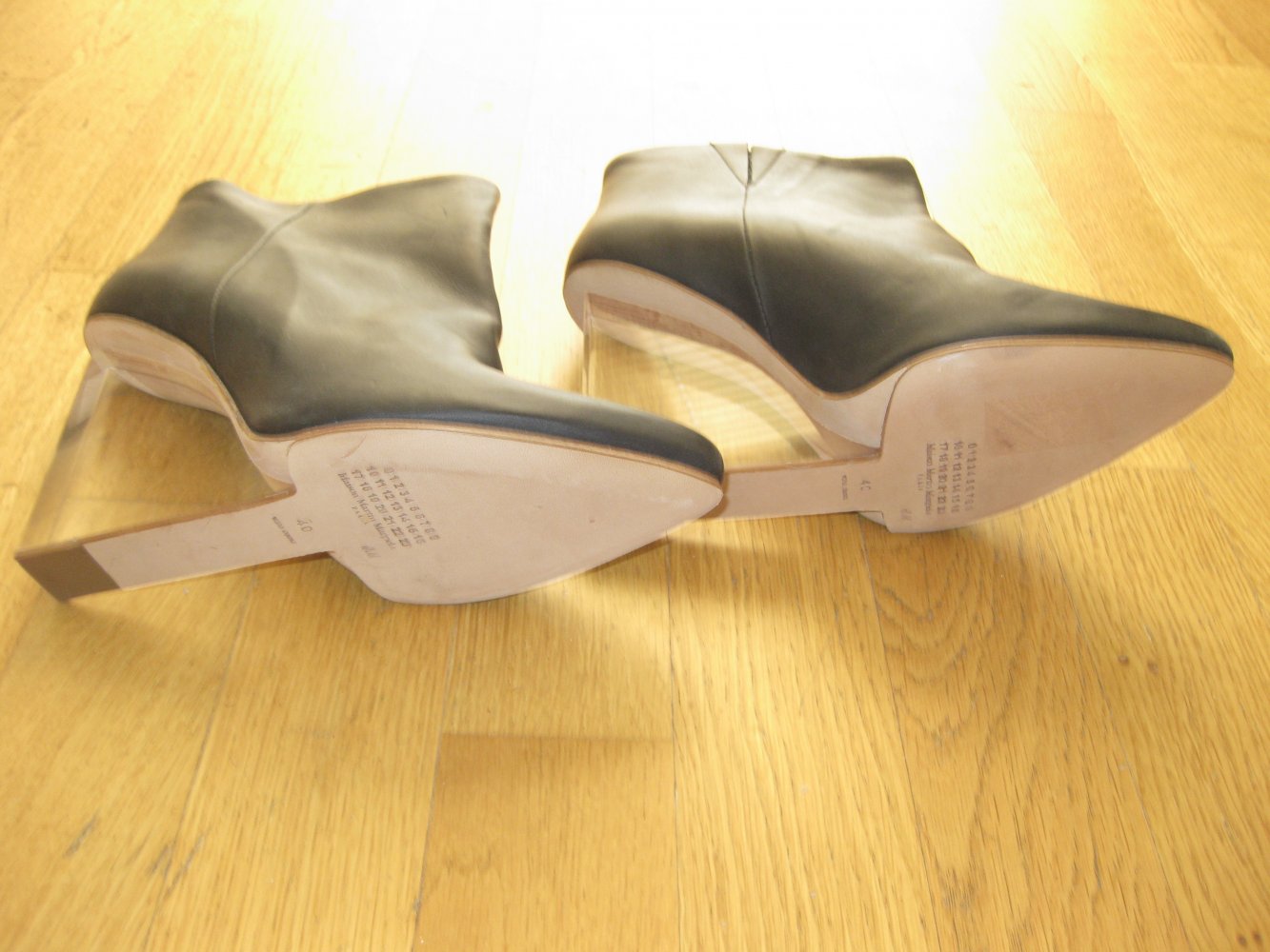 Maison Martin Margiela x H&M schwarz Keilabsatz Lederstiefeletten 40