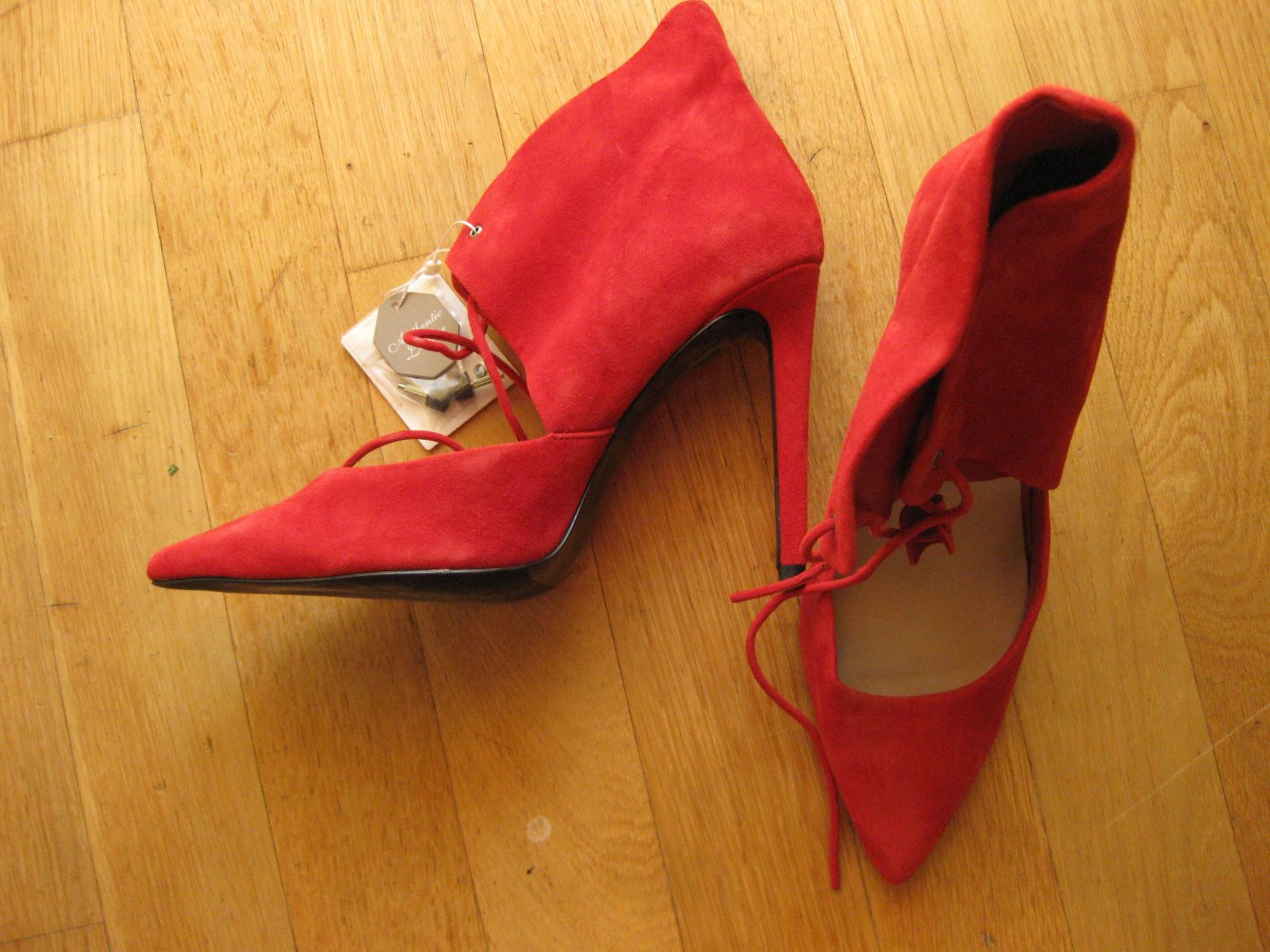 Zara High Heel Schnürung spitze Pumps Stiefeletten Stiletto 39