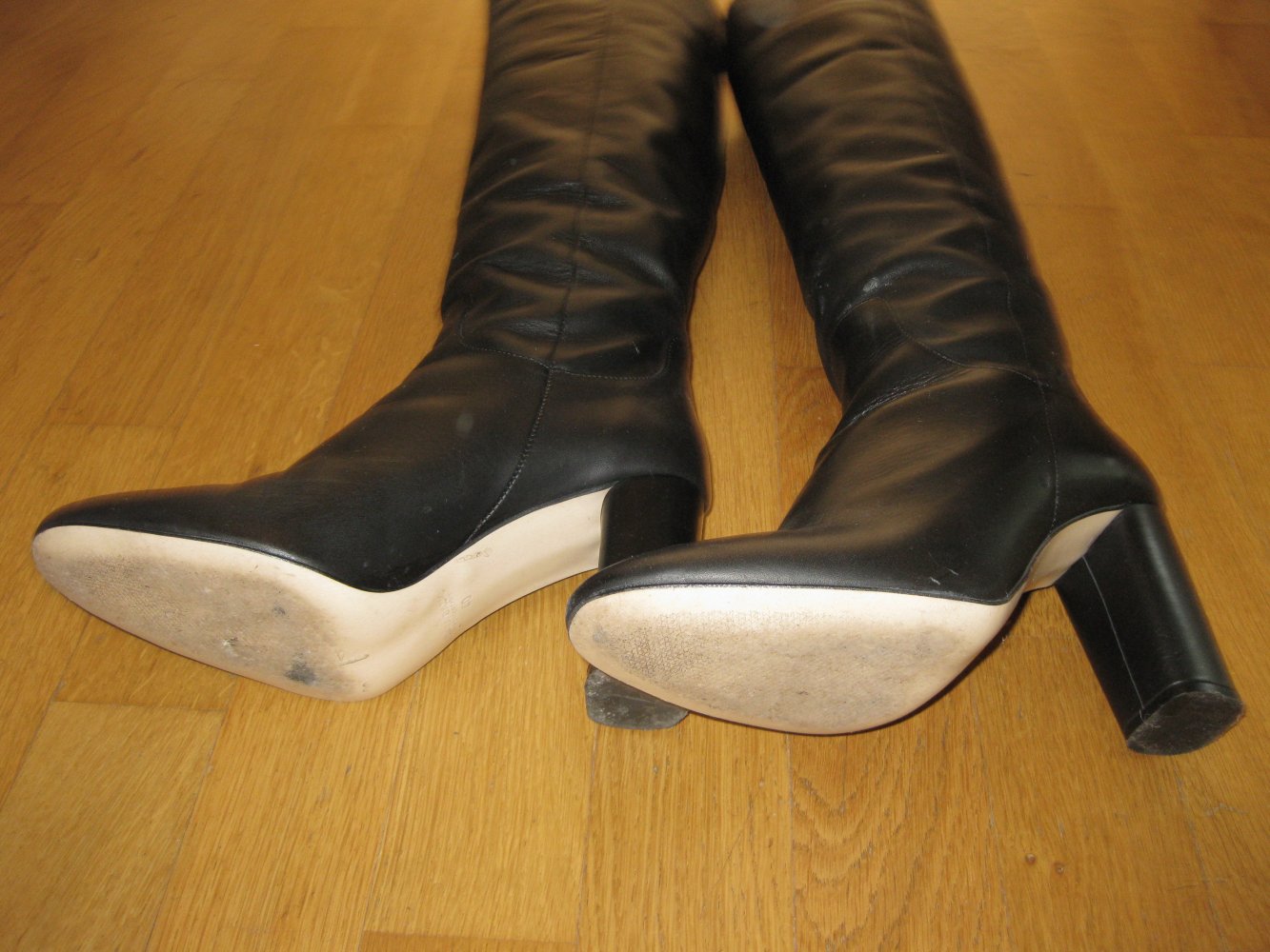 Zara Schlupfstiefel Leder schwarz 40