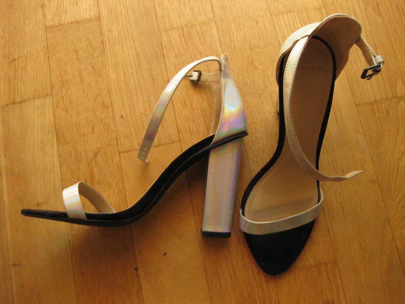 Zara High Heel silber retro Sandaletten 39