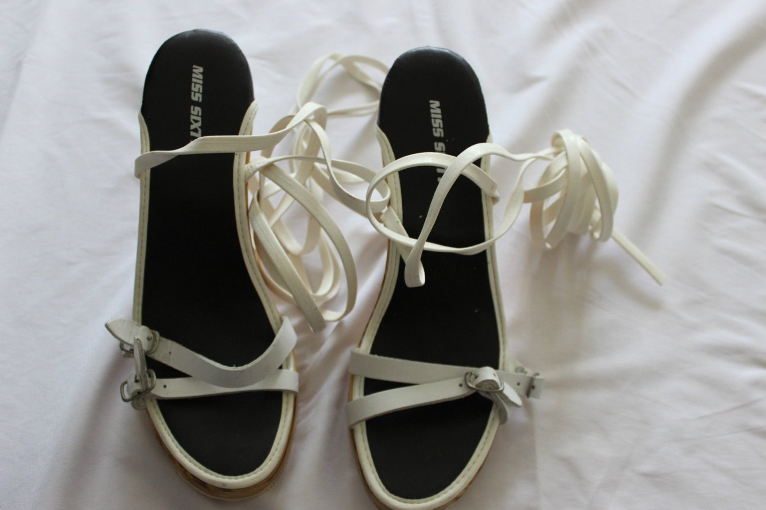 Miss Sixty Holz Plateau Hippie Mules Clogs Pantoletten Wedges 39