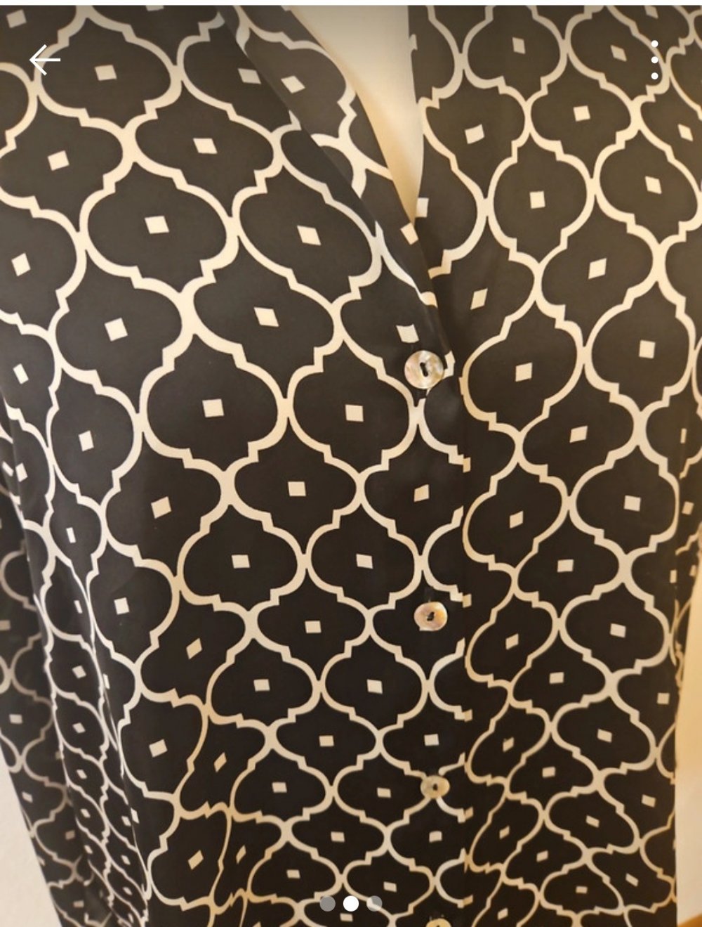 Zara Satin Bluse schwarz weiss Gr M