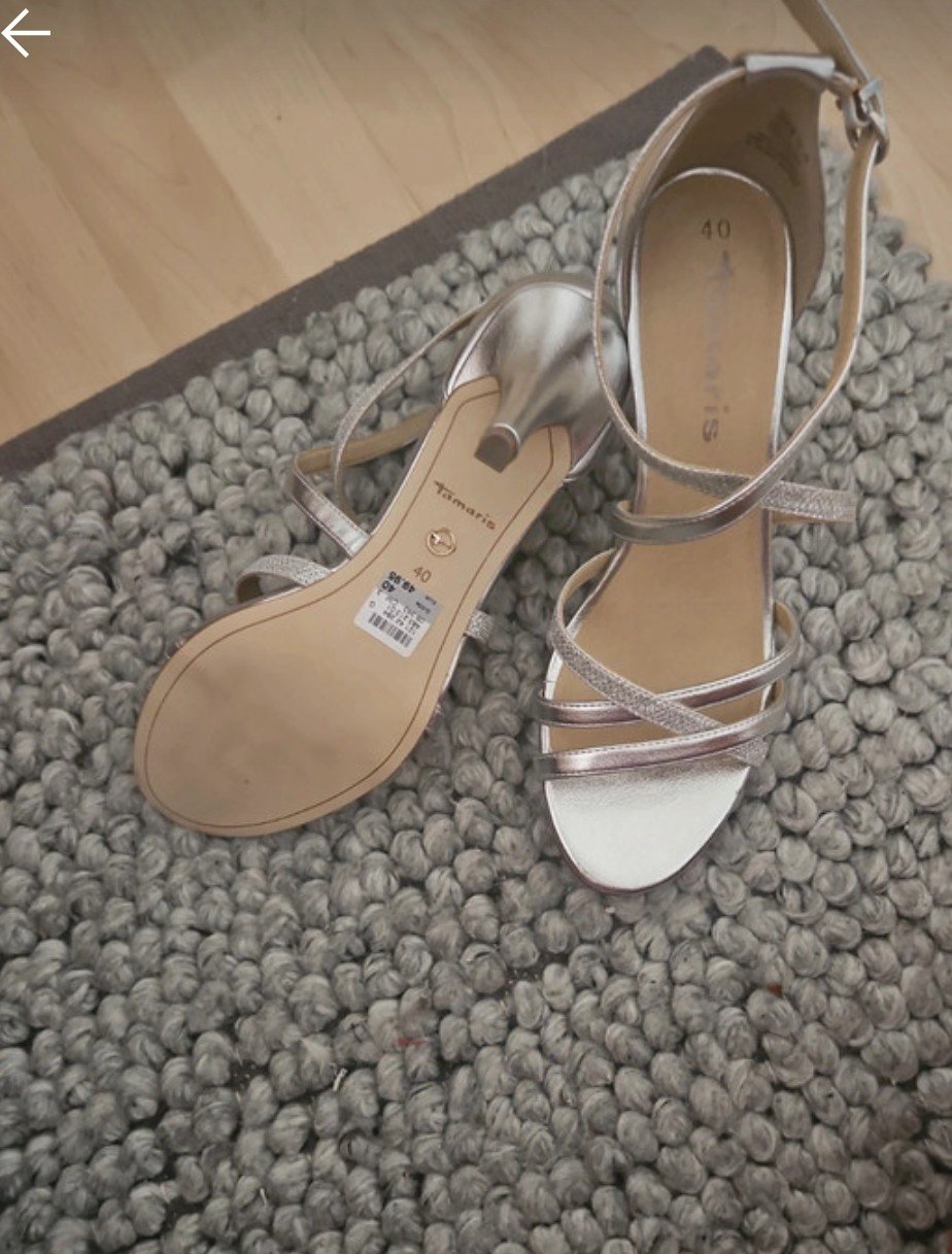 Tamaris Sandaletten silber Gr 40 - neu