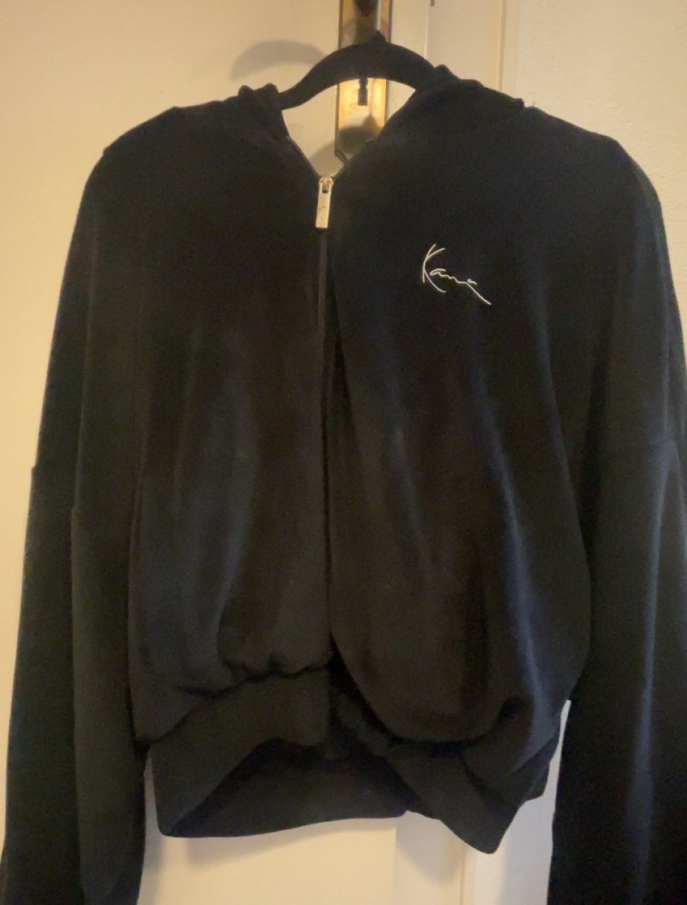 Schwarze Karl Kani Samt Jacke