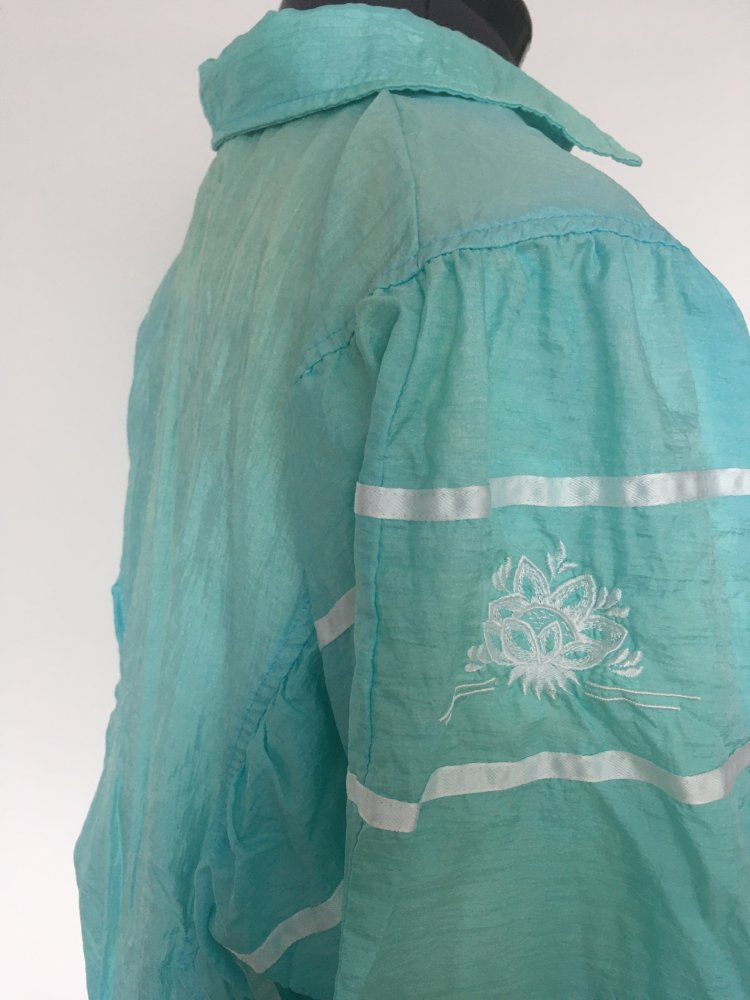 Vintage - Sergio Tacchini Jacke, türkis weiß - Gr. XXL / 44