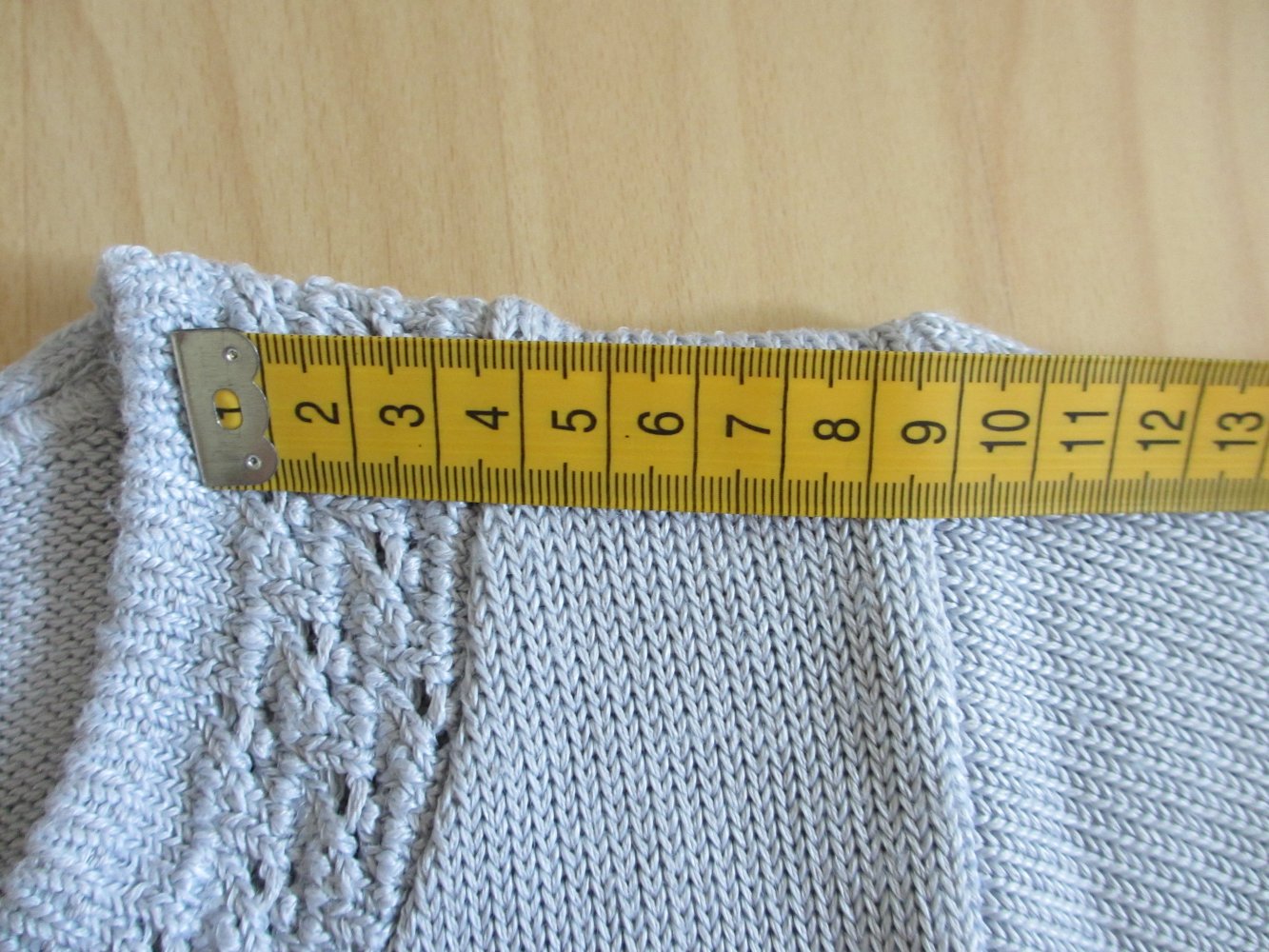 Vintage - Strick Shirt / T-Shirt, grau - Gr. 40 / L