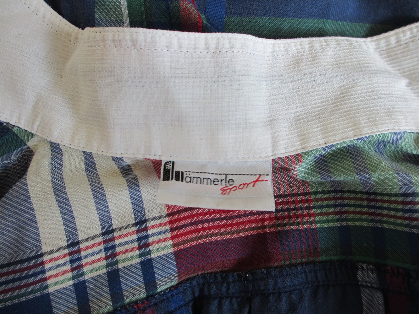 Vintage - Hemd / Hemdbluse kariert, rot blau weiß - Gr. L / 40