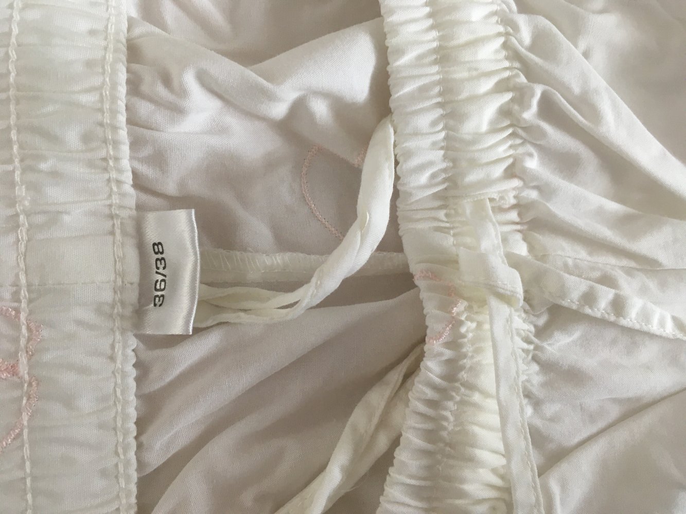 NEU - Desiree Pyjama Set, Hose + Oberteil, weiß pink - 100 % Baumwolle, Gr. S - M / 36 - 38