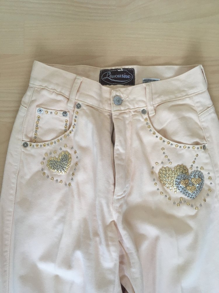 NEU - Limousine Jeans Hose Baumwolle, rosa apricot silber gold - Gr. 28