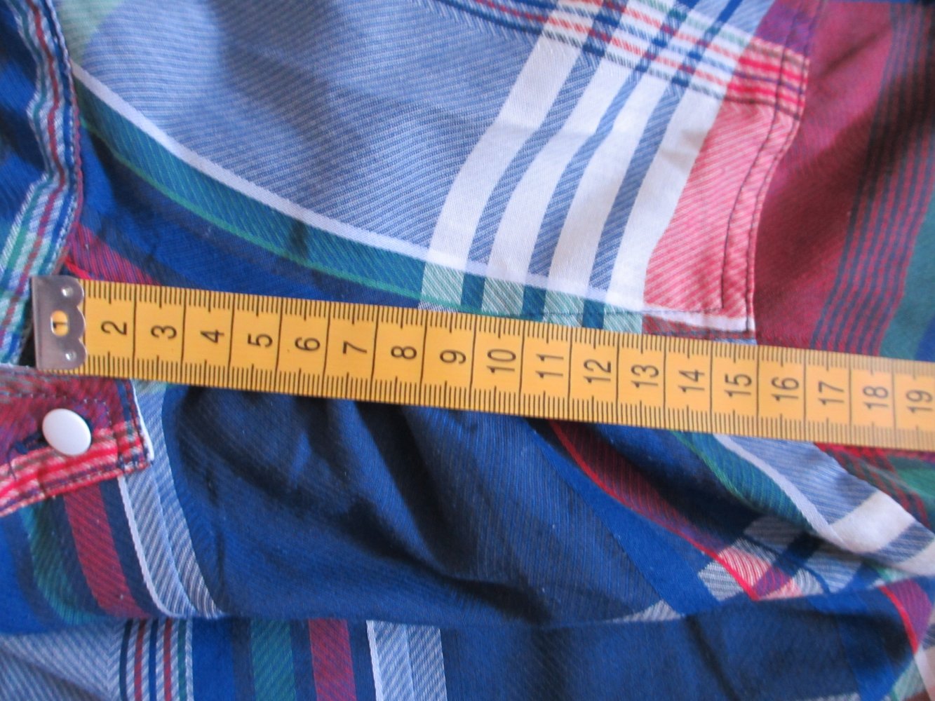 Vintage - Hemd / Hemdbluse kariert, rot blau weiß - Gr. L / 40