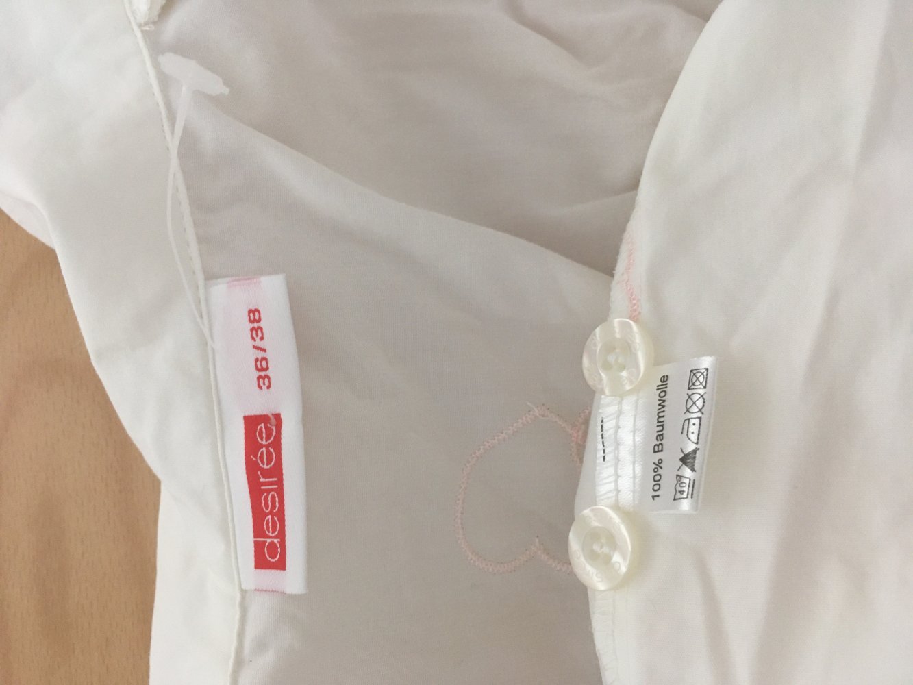 NEU - Desiree Pyjama Set, Hose + Oberteil, weiß pink - 100 % Baumwolle, Gr. S - M / 36 - 38