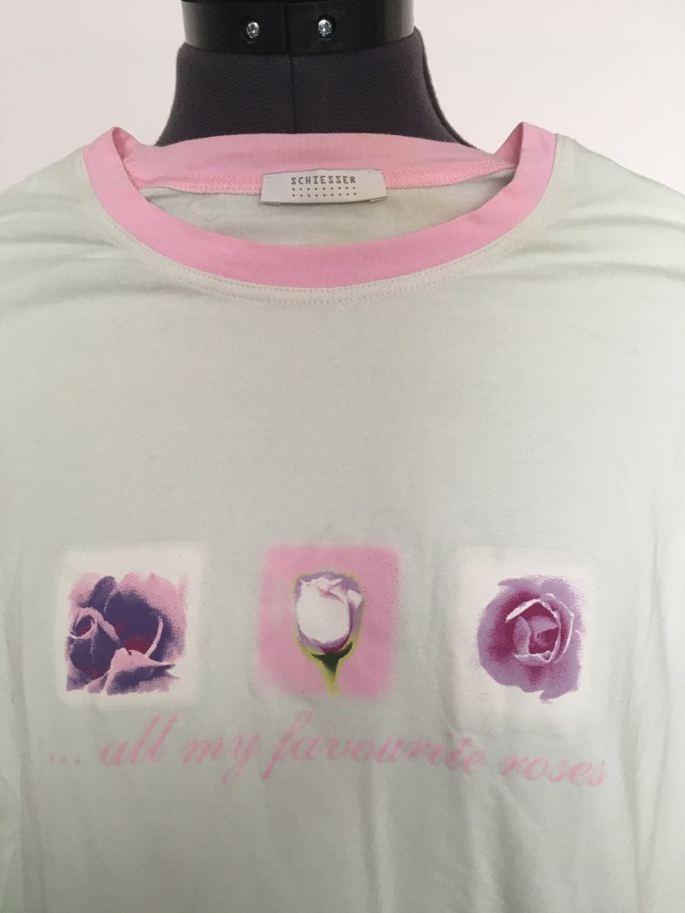Schiesser Nachthemd, pink lila grün - Gr. M / 38