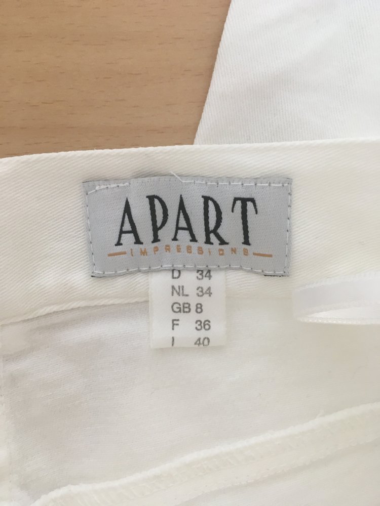 Apart Hose mit Ananas Stickerei und Glitzer, weiß silber grün - Gr. XS / 34