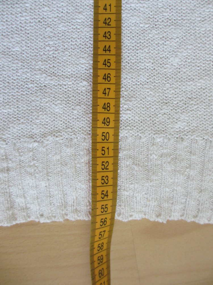 Vintage Strick-Shirt, Applikation, weiß - Gr. 40 / L