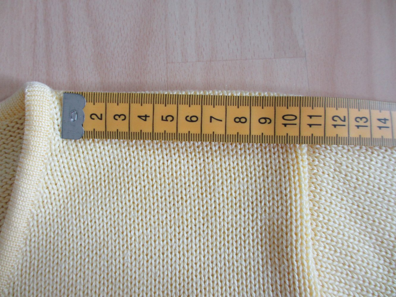 Vintage - Strickpullover / Pullover mit V - Ausschnitt, Strick, gelb - Gr. L / 40