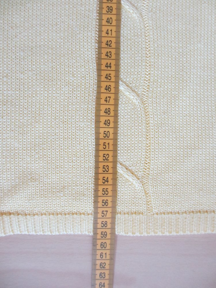 Vintage - Strickpullover / Pullover mit V - Ausschnitt, Strick, gelb - Gr. L / 40