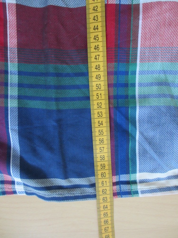 Vintage - Hemd / Hemdbluse kariert, rot blau weiß - Gr. L / 40