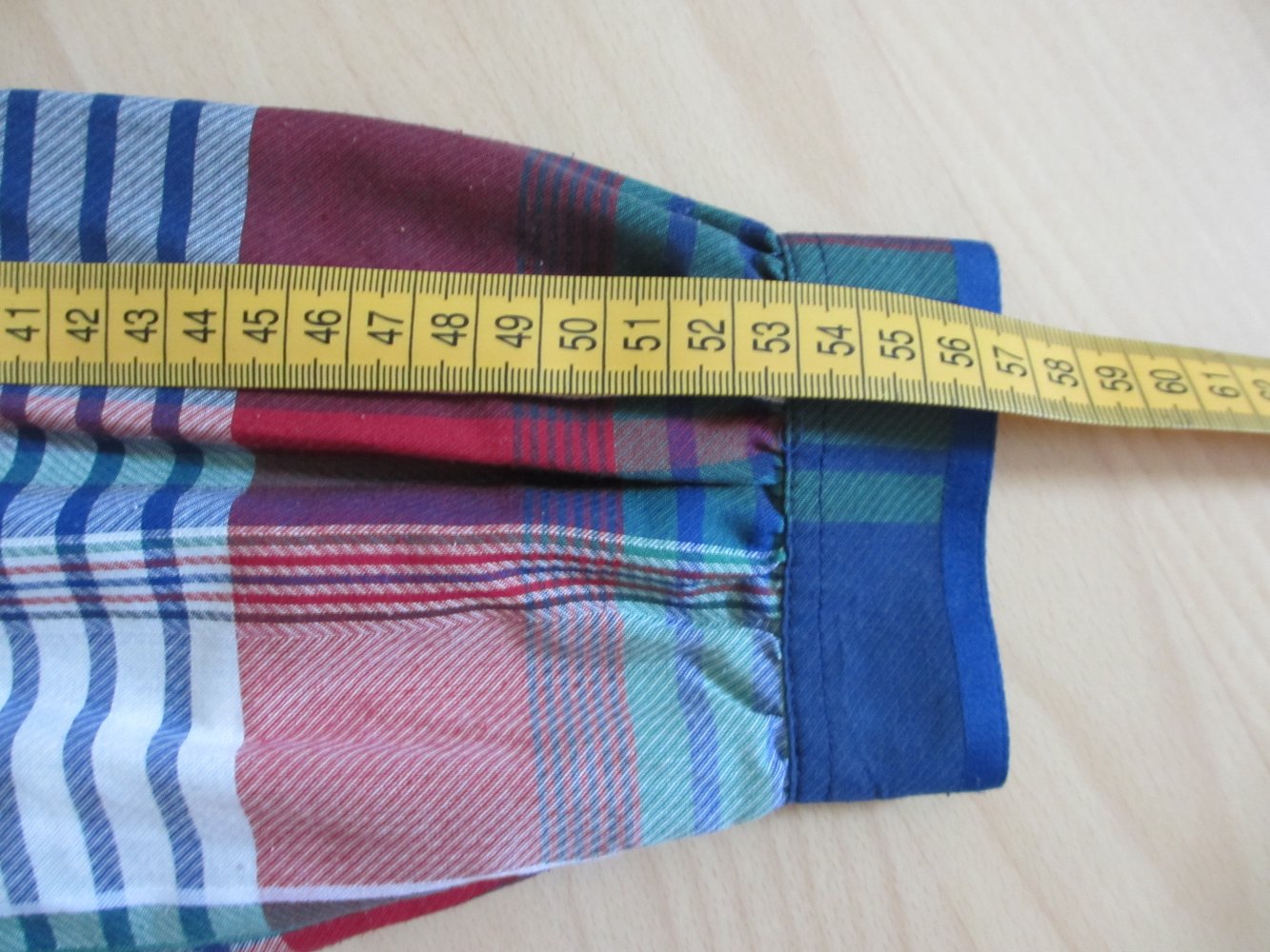 Vintage - Hemd / Hemdbluse kariert, rot blau weiß - Gr. L / 40