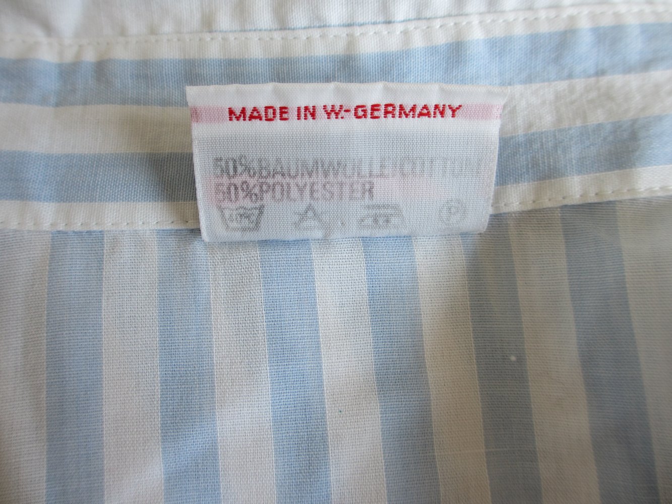 Vintage - Hemd / Hemdbluse mit verdeckter Knopfleiste von Hämmerle Sport, blau weiß - Gr. L / 40